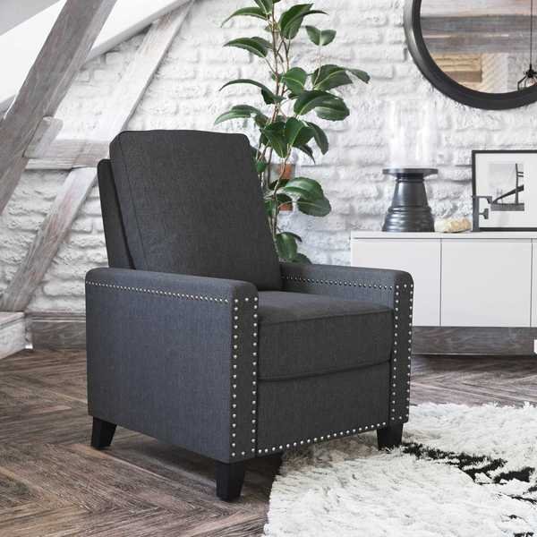 Gray Push Back Recliner with Accent Nail Trim, Flash Furniture, Mfr#: BO-BS7003-GY-GG